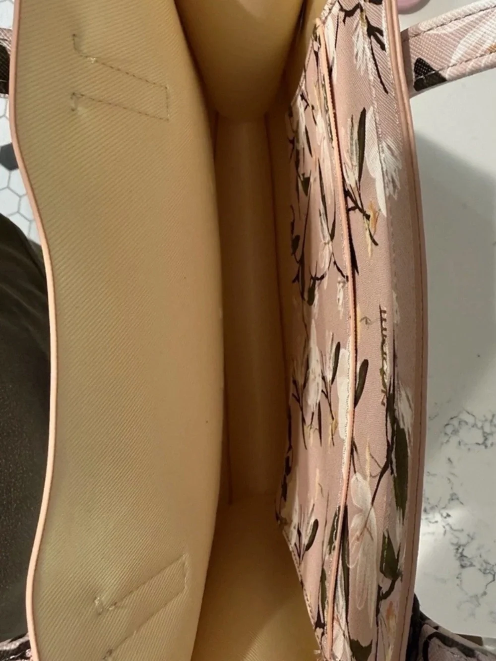 NEW Ted Baker Floral LARGE Print Tote Icon Bag Pink White Green Double Handles